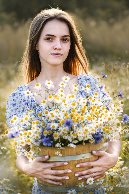 ромашки,девушка,лето,мир,любовь,красота Ромашки фото превью