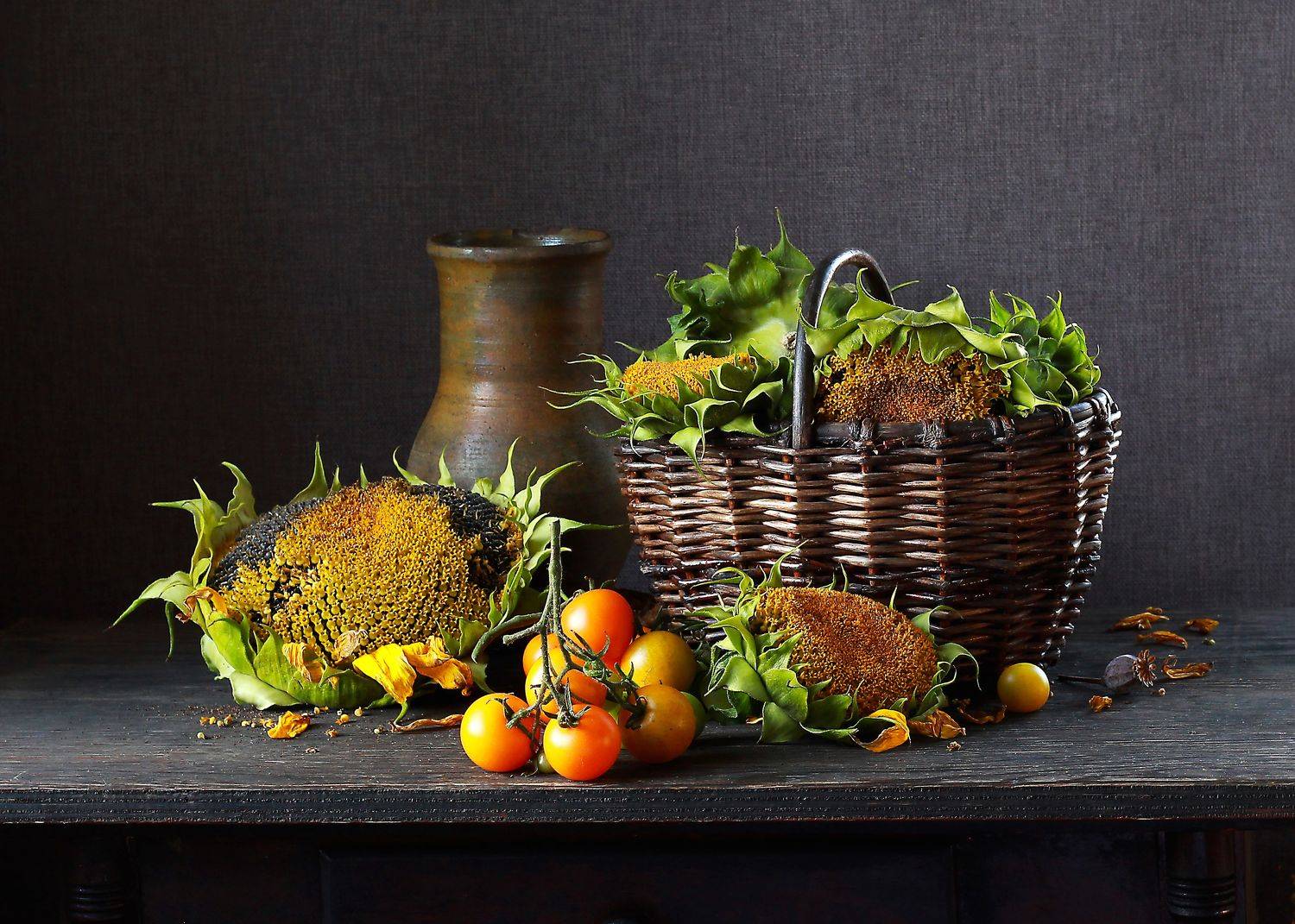 натюрморт, фотонатюрморт, лето, осень, подсолнухи, помидоры, stillifefoto, наталья казанцева, Наталья Казанцева