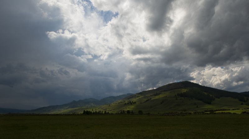 Алтай, пейзаж, горы, лето, зелень, небо, облака, Altai, lanscape, mountains, summer, sly, clouds, light *** фото превью