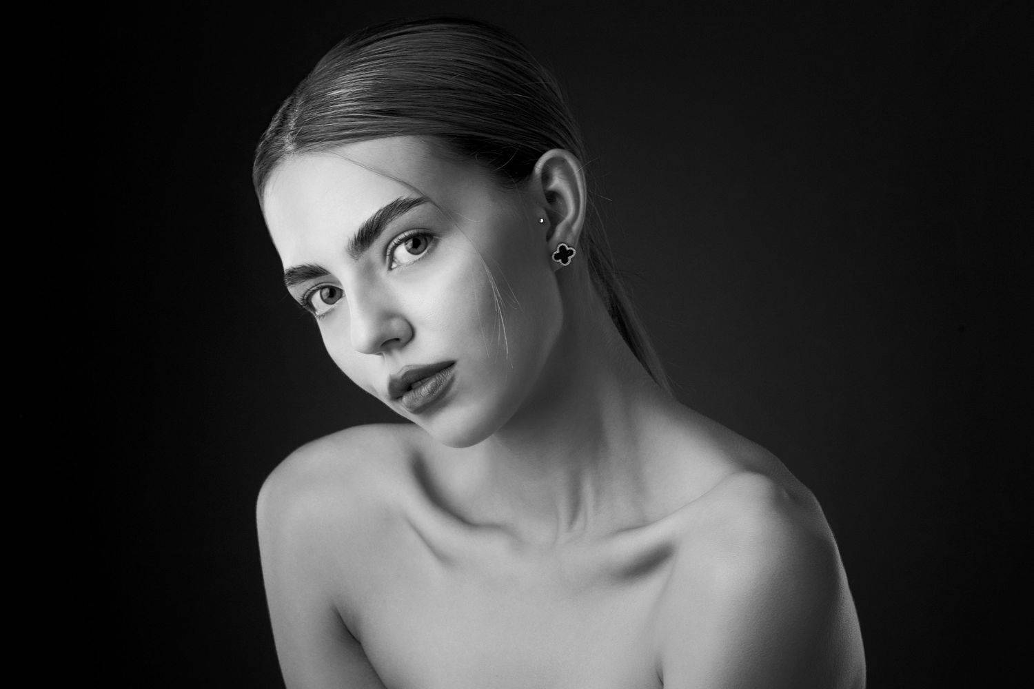 портрет, девушка, чб, Дёгтев Евгений