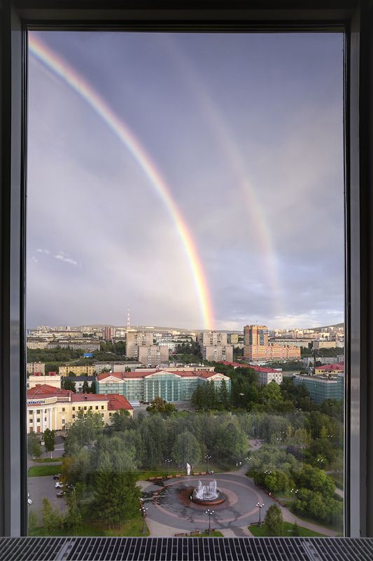Радуга над Мурманском фото превью
