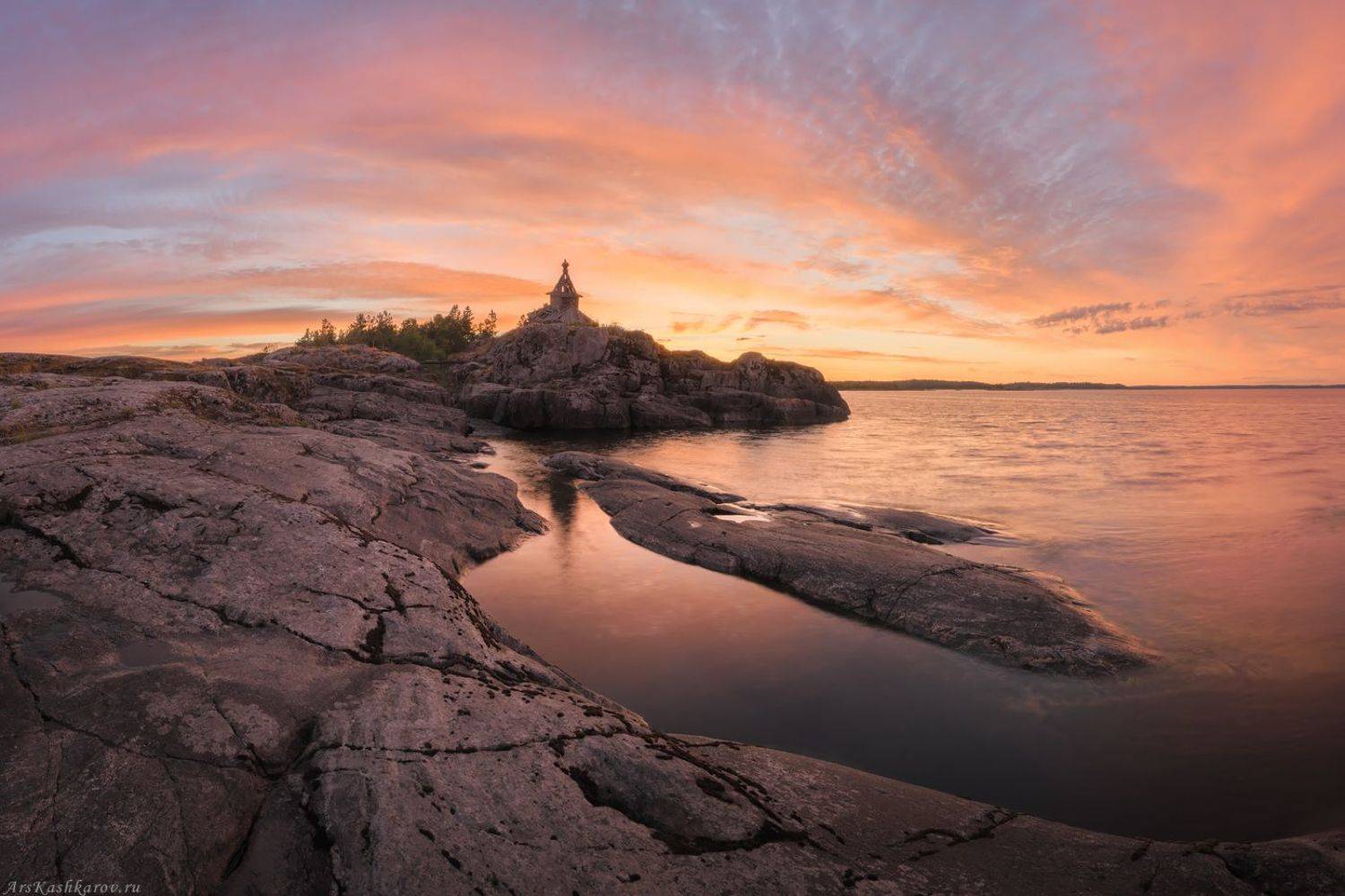 Есусарет, остров, шхеры, Ладожское озеро, Карелия, закат, белые ночи, Арсений Кашкаров