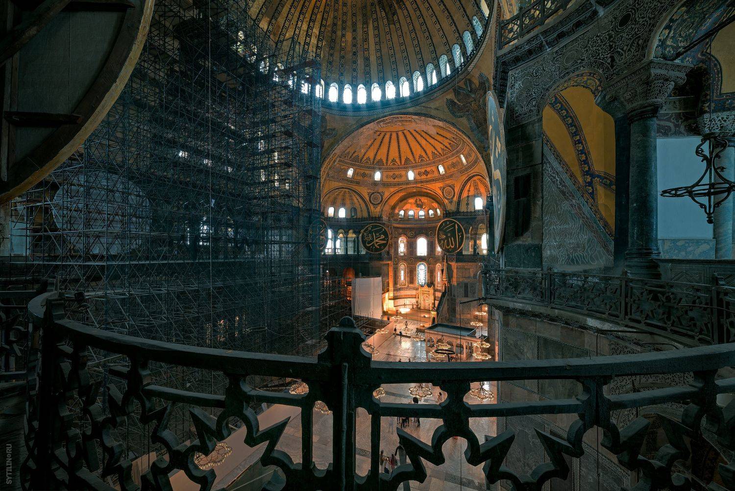 Интерьер, Святая София, Стамбул, Турция, храм, достопримечательность, внутри, купол, архитектура, старинный, православие, константинополь, древний, святыня, христианский, Сытилин Павел