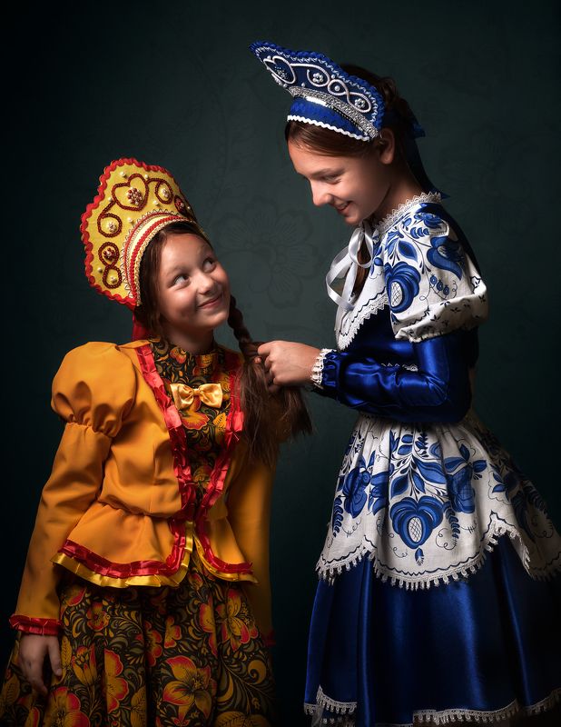 хохлома, гжель, девочки *** фото превью