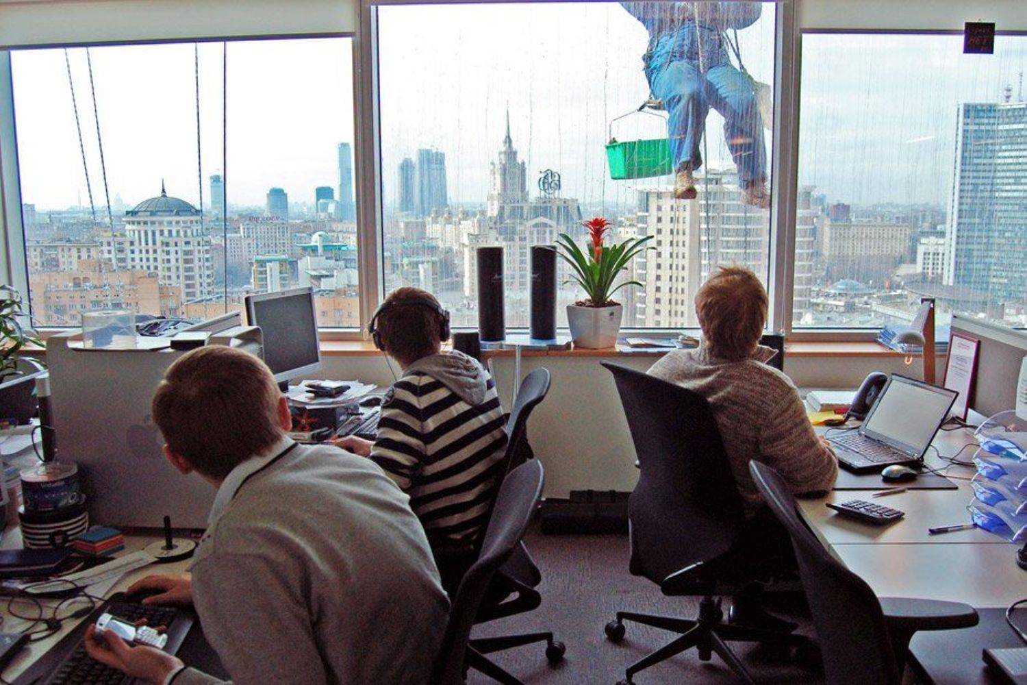 окно, офис, весна, город, sevat