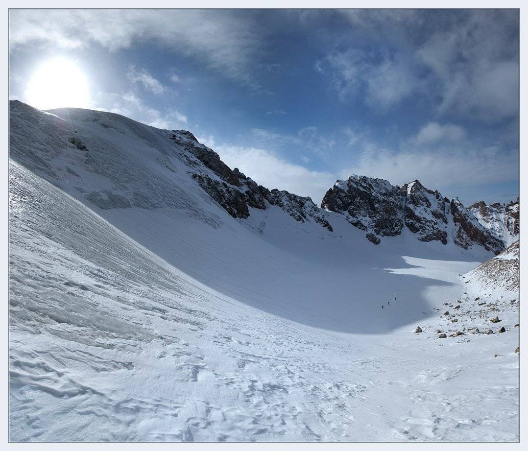 горы,высокогорье,вершины,ледник,перевал,снег,солнце,группа,лыжники,фрирайд,поход, Андрей Ухов