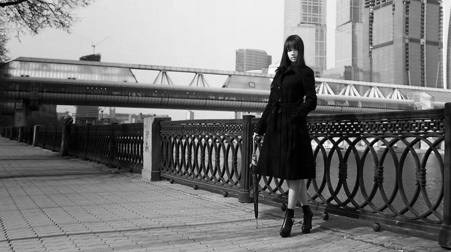 город, девушка, набережная, smie