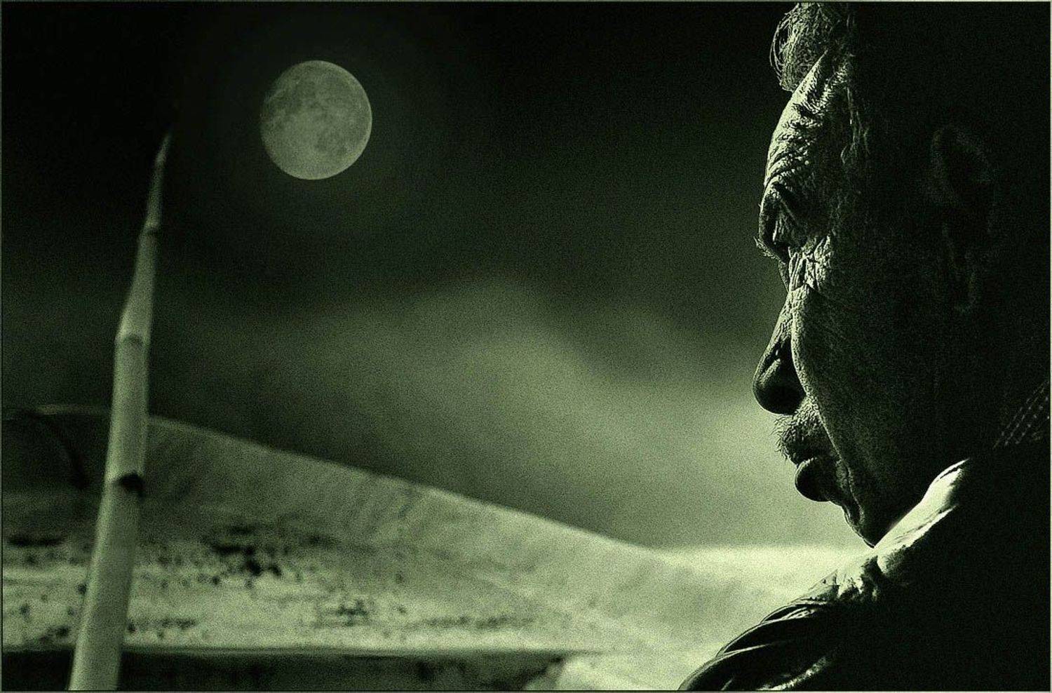 бали, озеро, лодка, лодочник, удочка, рыбалка, луна, ночь, Ханмурзин Павел