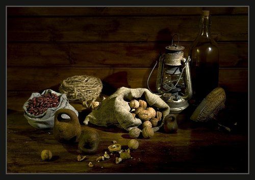Фасоль и орехи.