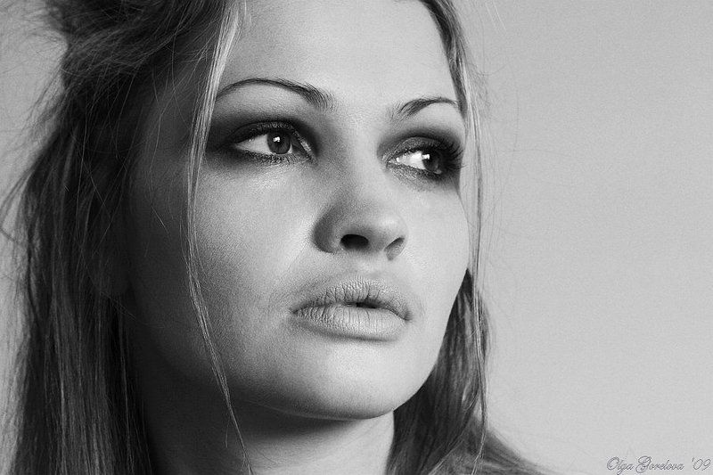 девушка. чб, портрет *** фото превью