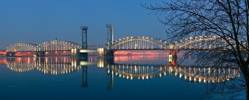 город, санкт-петербург, ночь, нева, отражение Браслет с застежкой фото превью