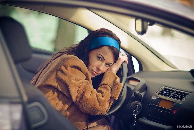 девушка, машина, портрет, лента, Nodvikoff