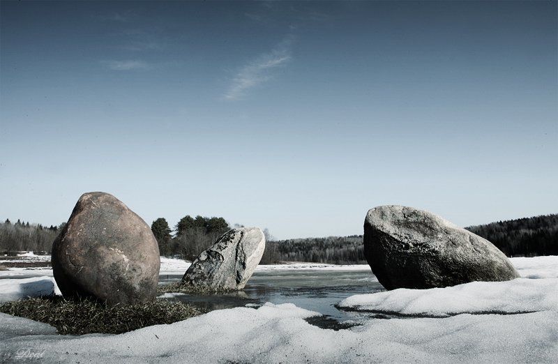 камни, природа, снег, весна, молчание Молчание фото превью
