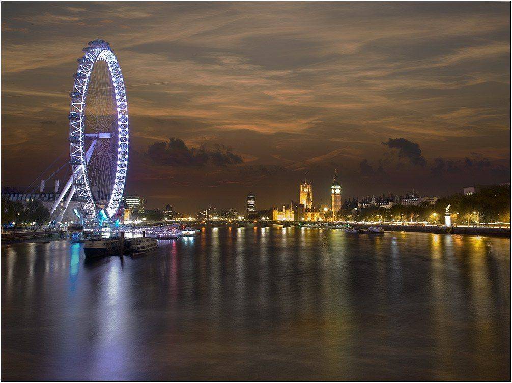 лондон, темза, река, ночь, Boris Bort