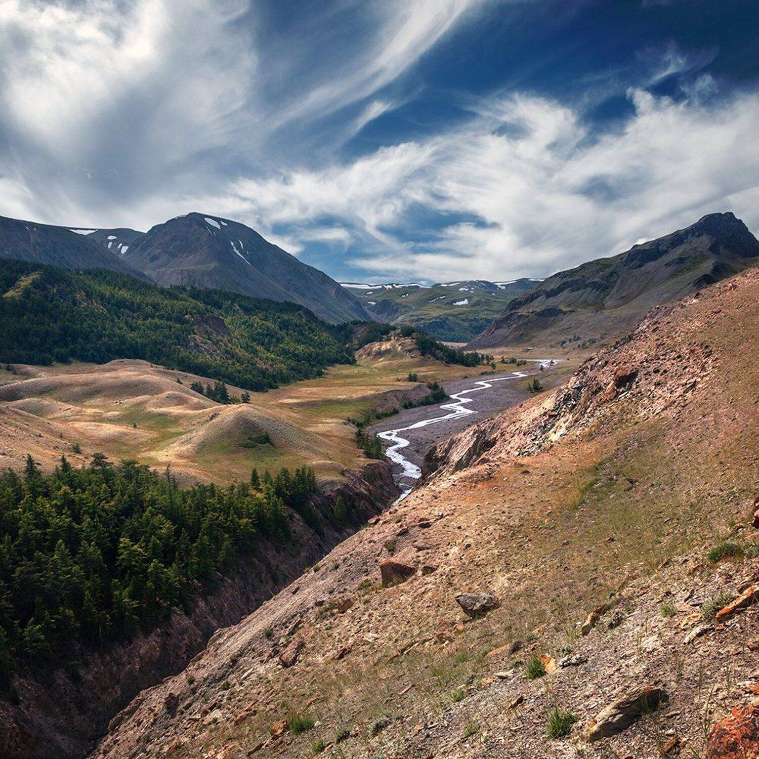 Алтай, Большой, Высокий, Глубокий, Горы, Долина, Камни, Каньон, Красивый, Крутой, Пейзаж, Природа, Путешествия, Река, Скалы, Снег, Туризм, Дмитрий Антипов