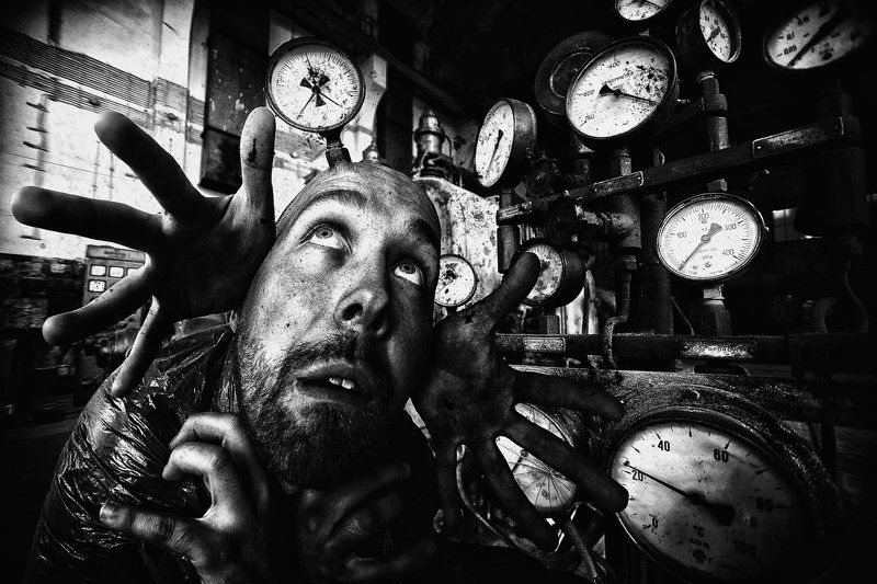 Bw, Colage, Light, Man, Other, Portrait, Неисправность, Свет Awaria !!! фото превью