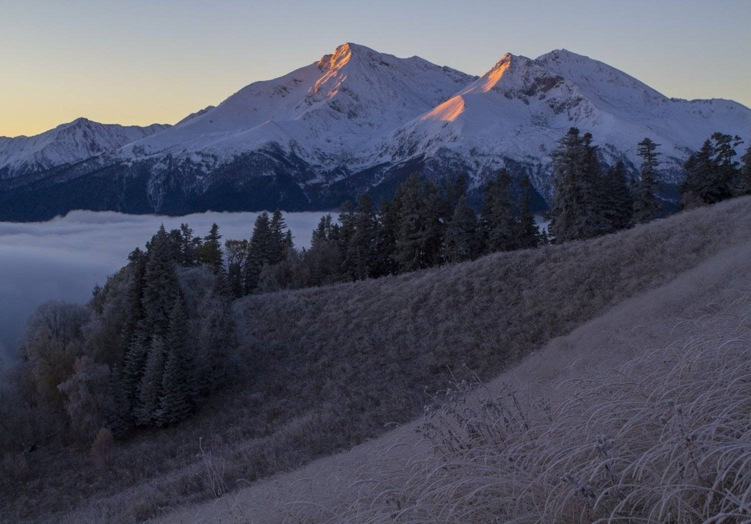 Алоус, Гора, Иней, кавказ, Кавказский заповедник, Рассвет, Северо-западный кавказ, Утро, Александр Перевозов