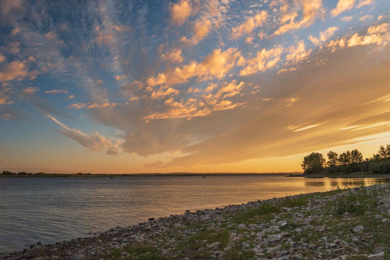 лето, вечер, закат, ириклинское водохранилище, оренбургская область, Vasilyev Andrey