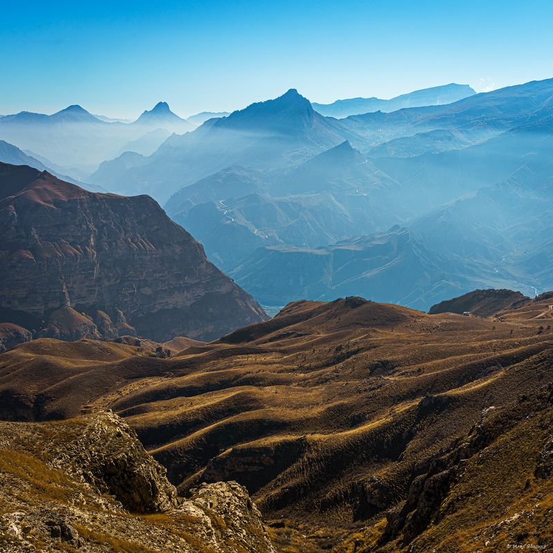 хунзахский каньон, дагестан, утро Утро на склонах Хунзахского каньона фото превью