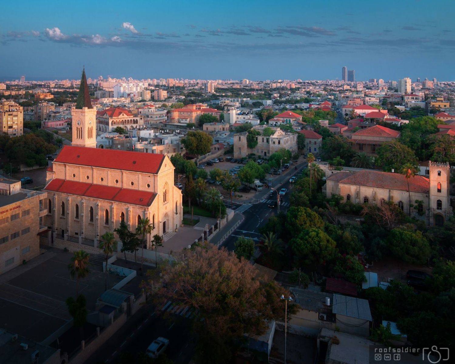 Tel aviv, Israel, city, urban, architecture, cityscape, street, above, church, cathedral, jaffa, religion, Голубев Алексей