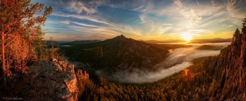 караташ, зубы шурале, айгир, горы, закат, вечер, пейзаж, осень Хребет Караташ фото превью