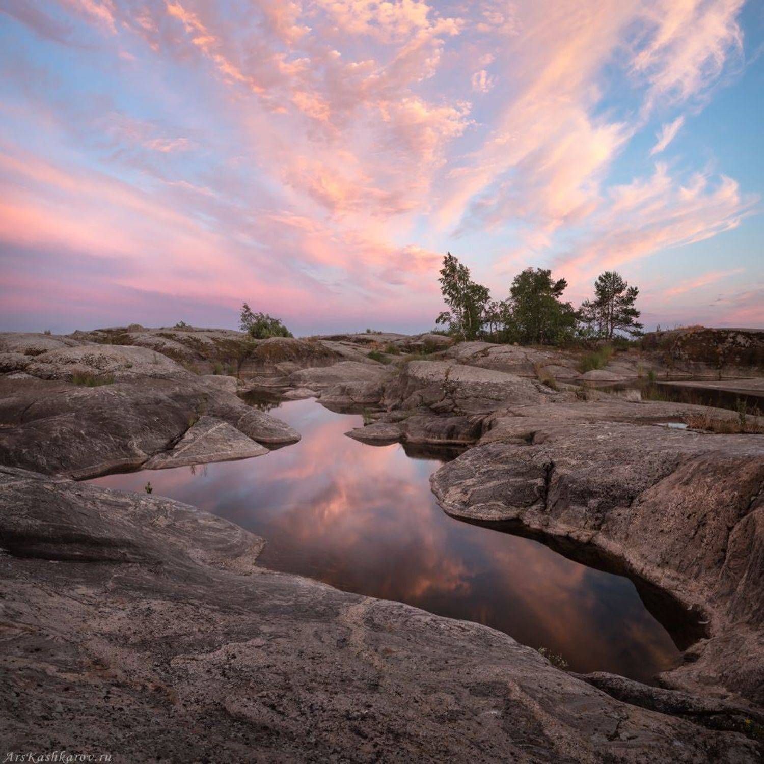 шхеры Ладоги, лужи, Ладожское озеро, скальные ванны, Карелия, Арсений Кашкаров