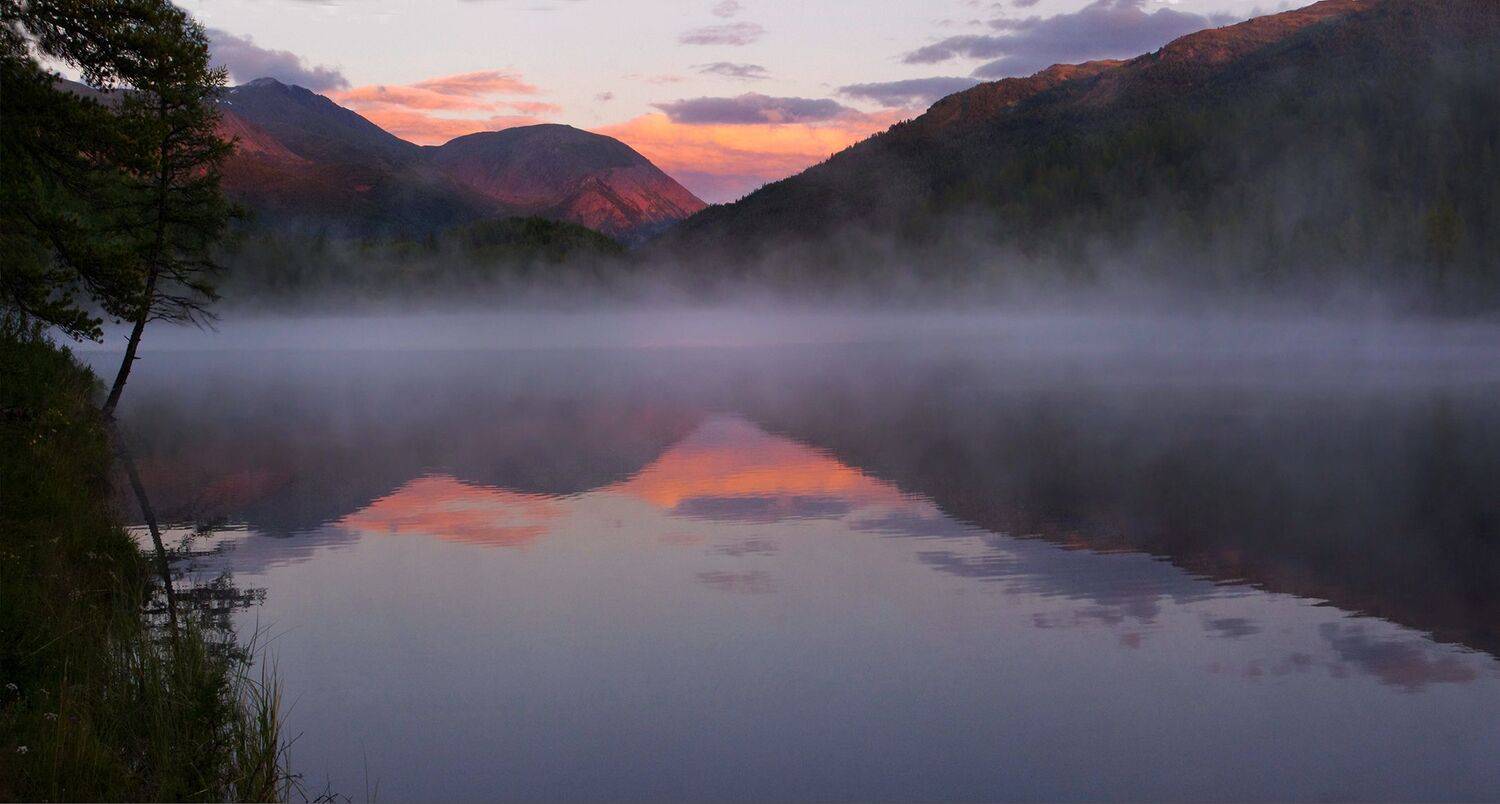 алтай, горы, вечер, закат, краски, свет, озеро, кок-кёль, вода, Валерий Чичкин
