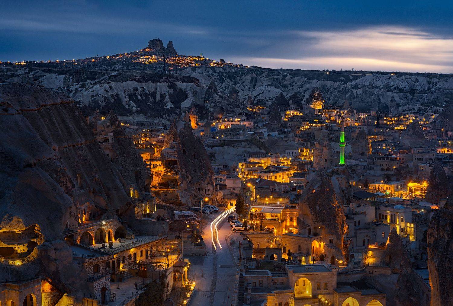турция, каппадокия, ночной, город, вечер, закат, turkey, cappadocia, goreme, sunset, evening, Эрнест Вахеди