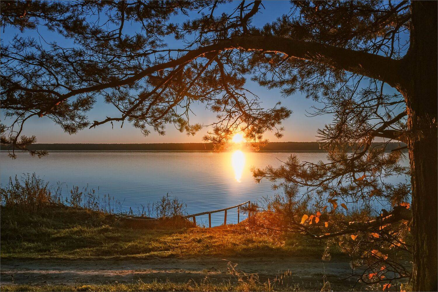 пейзаж, осень, вечер, закат, вода, цвет, свет, александр никитинский, Никитинский Александр