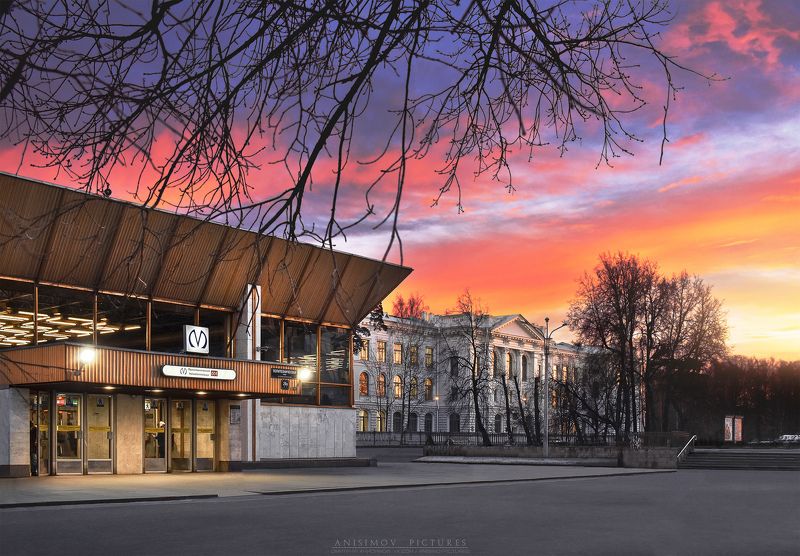 закат, спб, санкт-петербург, архитектура, город, осень Политехническая фото превью