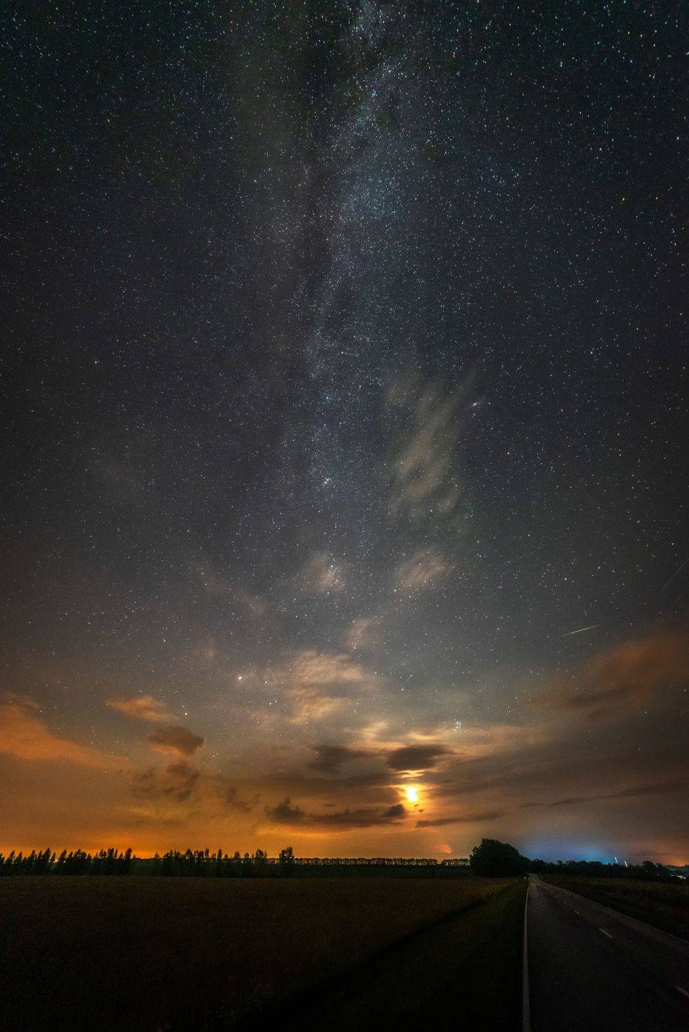 млечный путь, ночь, звёзды, восход луны,, Александр Литвишко