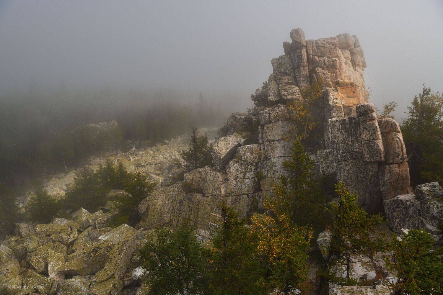 пейзаж, урал, горы, осень, туман, Евгений Гецев