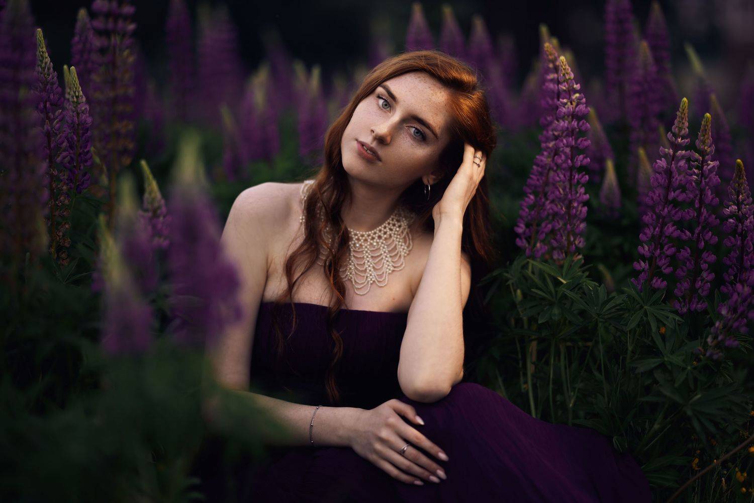 Girl portrait, flowers, girl, Дмитрий Дыбов