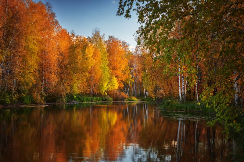 озеро, горы, лес, природа, закат, рассвет, красота, приключения, путешествие Осени дыхание фото превью