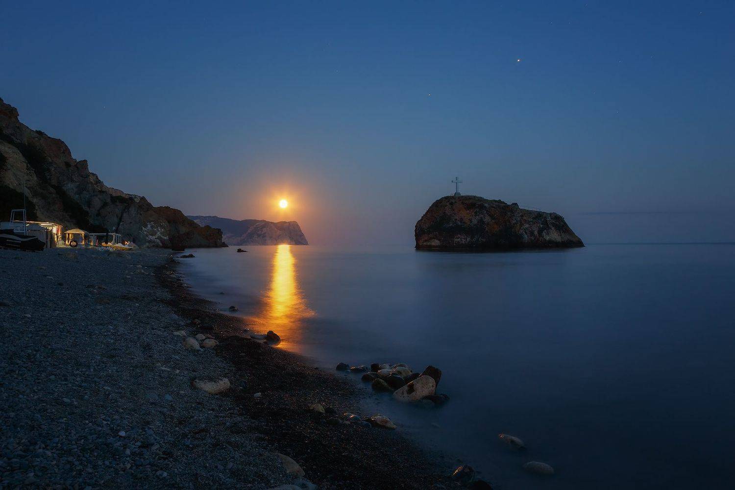 севастополь, фиолент, море, пляж, луна., Владимир Дубинин