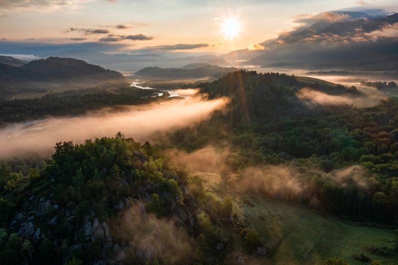 алтай, бухтарма, казахстан, красиво Алтайский рассвет фото превью