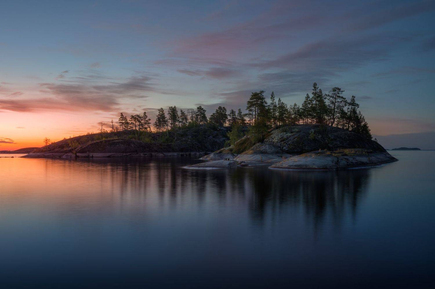 карелия, ладога, шхеры, острова, рассвет, Фабричный Роман