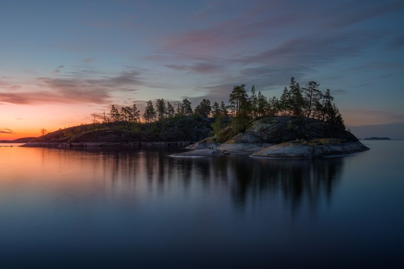 карелия, ладога, шхеры, острова, рассвет На острие фото превью