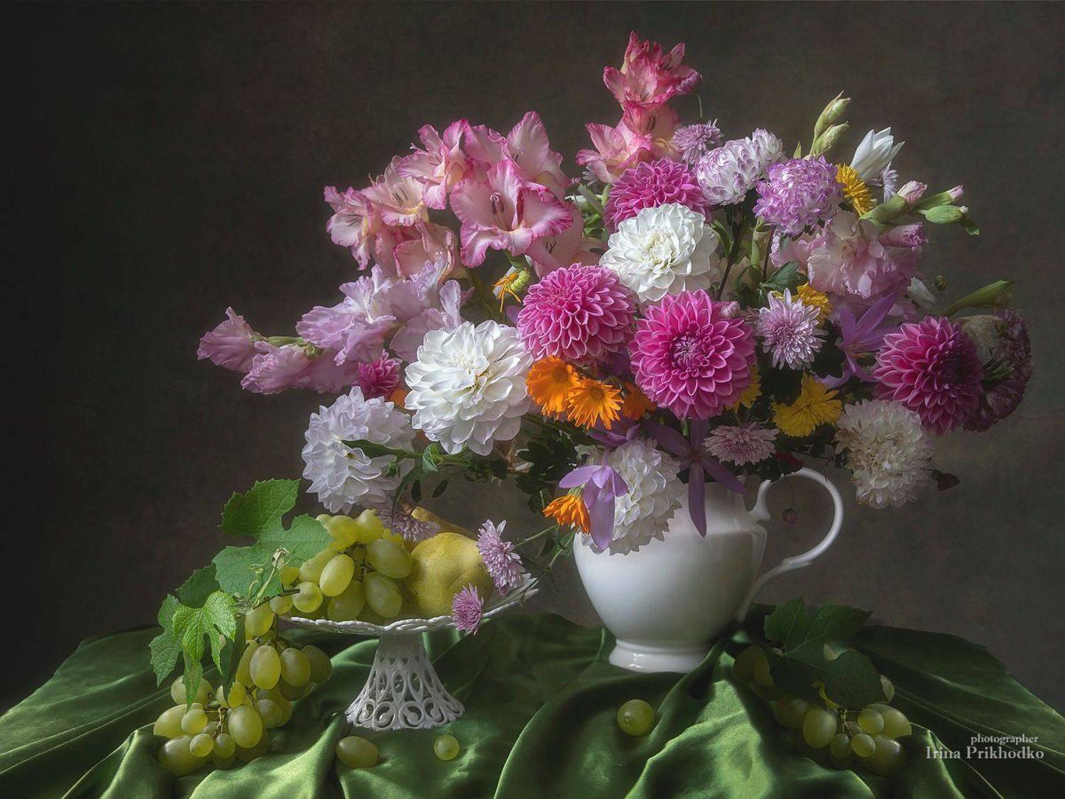 натюрморт, осень, цветы, фрукты, букеты, фотокартина, Приходько Ирина