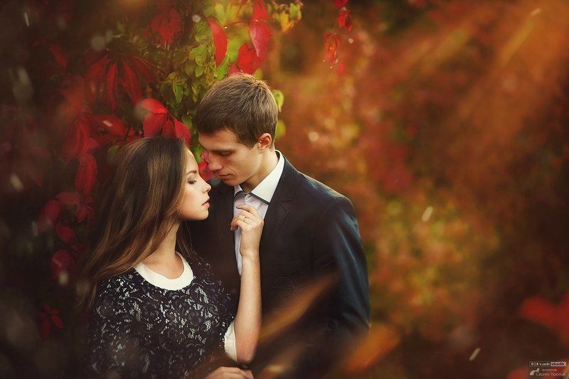 Лав стори, Любовь, Осень, Портрет Чувства в осенних красках фото превью