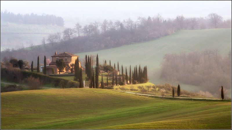 Италия, Кьюзи, Тоскана Золотистые холмы Тосканы фото превью