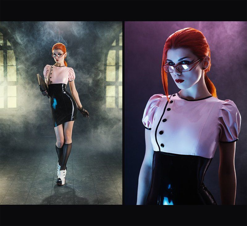 Fetish, Latex, Redhead librarian фото превью