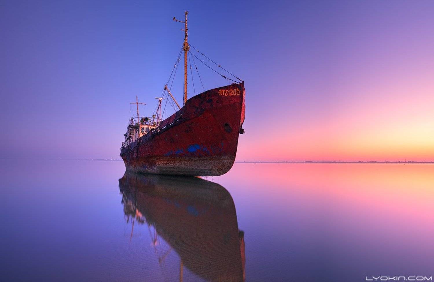 Азербайджан, Каспийское море, Корабль, Покой, Рассвет, Lyokin