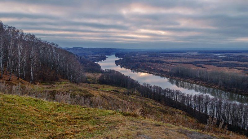 вечер, закат, клязьма, осень, пейзаж, природа, река Лысая гора. Клязьма фото превью