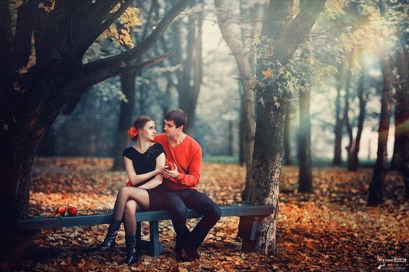 Love, Осень, Портрет Любовь в осеннем сквере фото превью