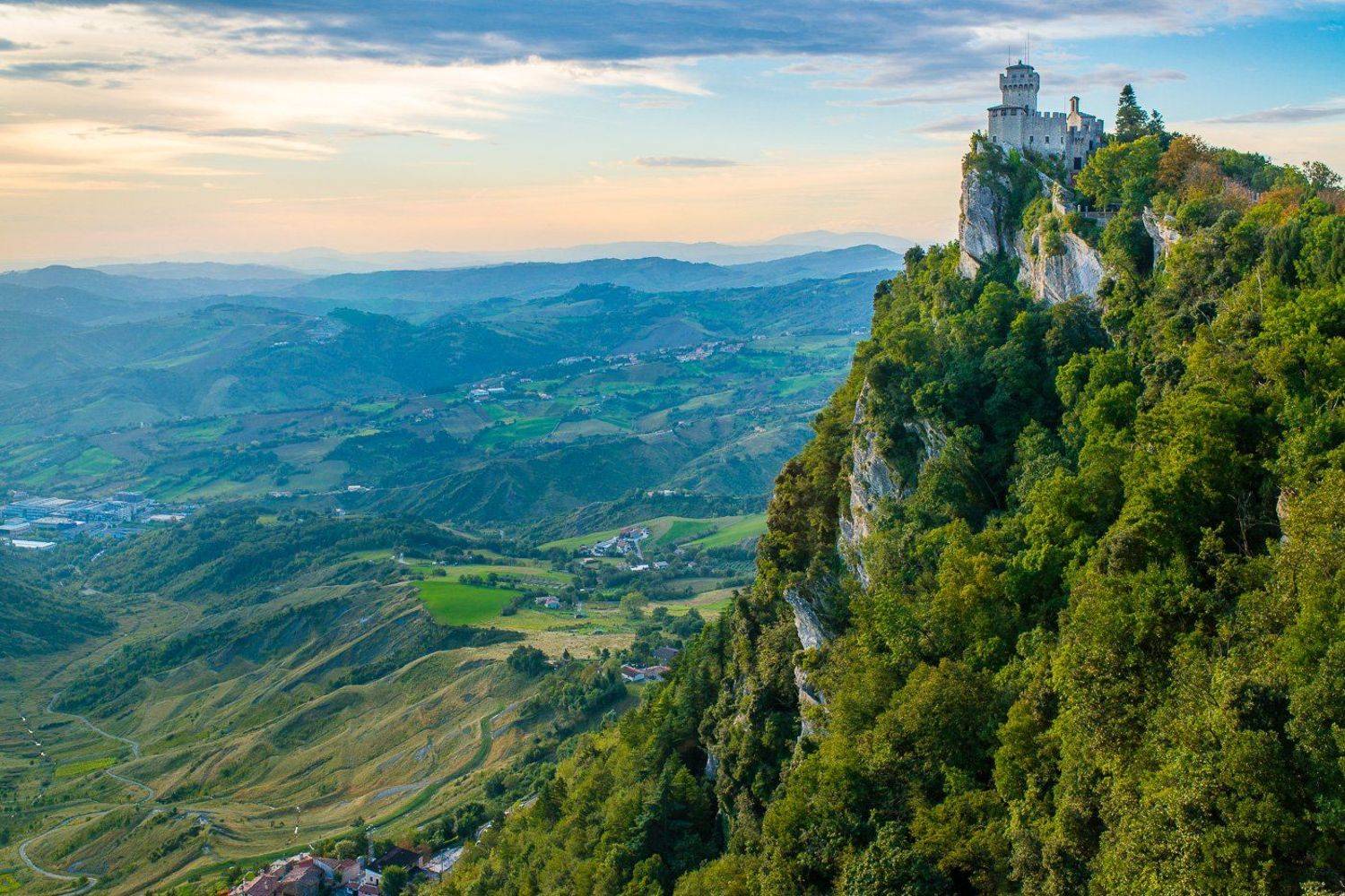 Landscape, Travel, View, Долина, Замок, Крепость, Пейзаж, Санмарино, Василий Яковлев