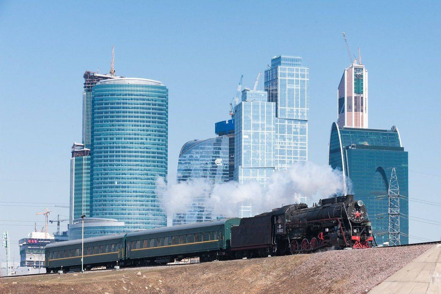 Л-3653, Лебедянка, МКЖД, Москва, Москва-сити, Паровоз, Поезд, Рельсы, Ретропоезд, Ржд, Михаил Глаголев