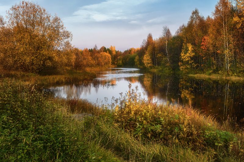Бродит осень берегом реки фото превью