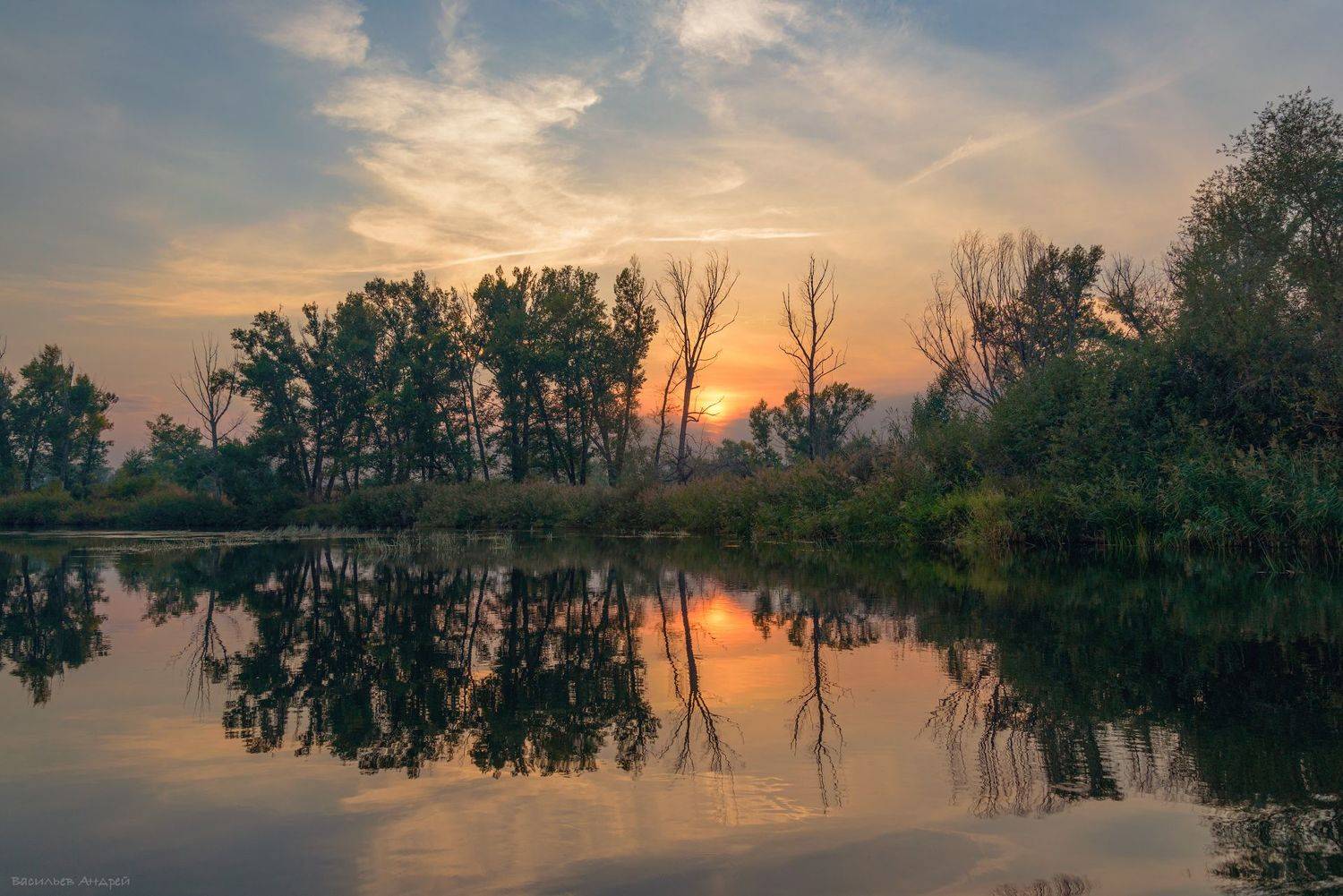 река урал, закат, вечер, оренбургская область, Vasilyev Andrey