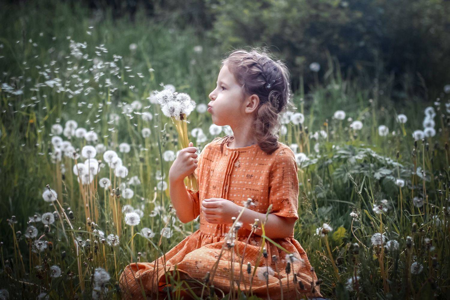 дети, лето, одуванчик, игры, Ольга Ужекина